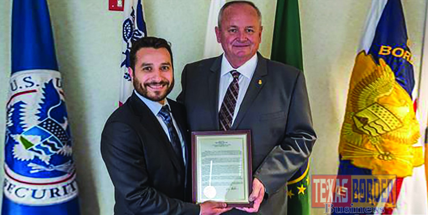 “On March 11, Miguel Ramirez, a legislative fellow in my D.C. office, met with Customs and Border Protection Commissioner Thomas S. Winkowski to discuss ongoing projects with CBP and also presented him with a congressional recognition on my behalf,” Congressman Henry Cuellar announced.