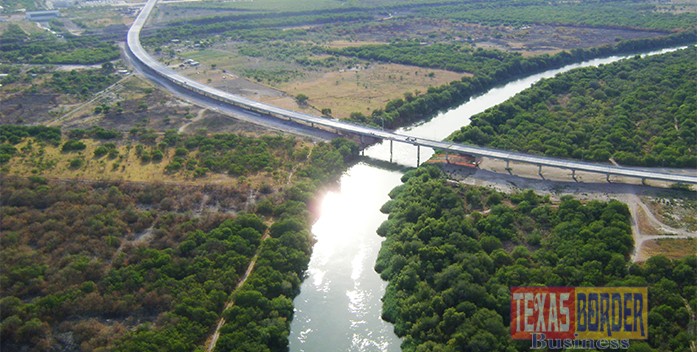 The beautiful Anzalduas Bridge and the historic Rio Grande. Photo courtesy superintendency Anzalduas Bridge.