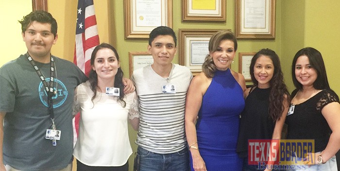 Pictured above: Valley Grande Institute for Academic Studies hosted students from both Weslaco and Weslaco East High Schools as part of the nCourage Program. Pictured L-R: Josue Jimenez (WHS), Karina Chapa (WEHS), Ricardo Gonzalez (WEHS), VGI President/CEO Anabell Cardona, Jacqueline Saldaña (WHS) and Alyssa Garza (WHS).